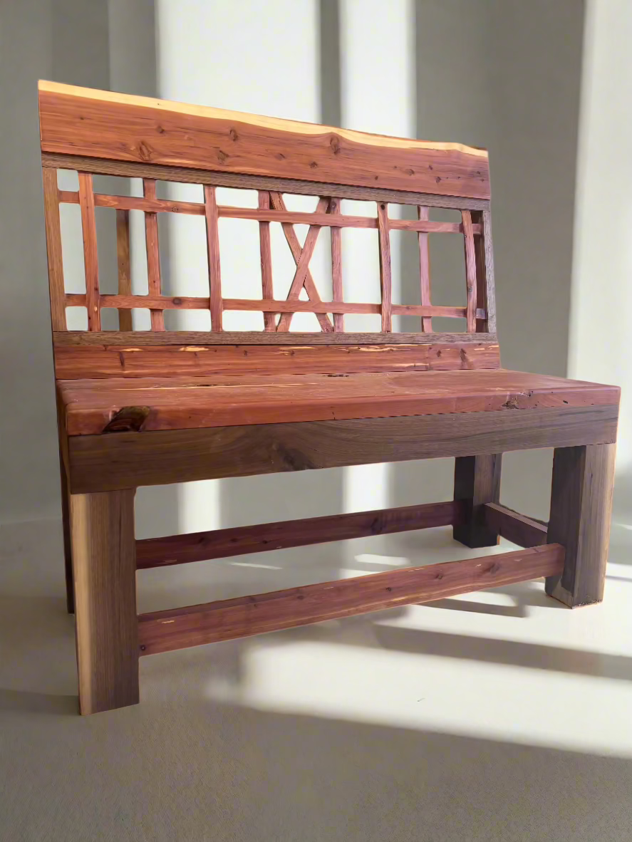 Lightly Woven Cedar Bench