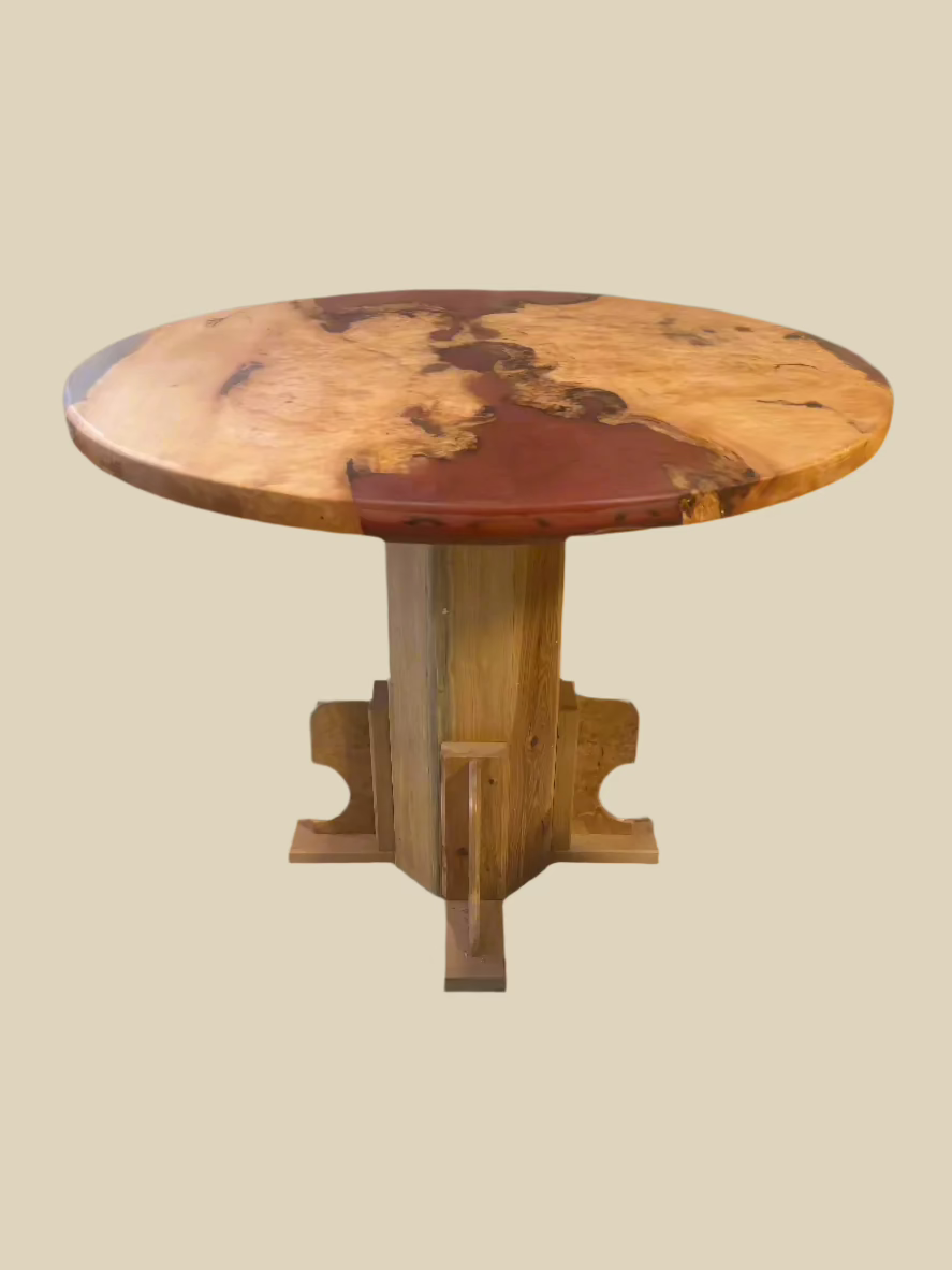 Live Edge Red Resin Consult Table